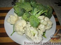 Фото приготовления рецепта: Оладьи из цветной капусты и брокколи - шаг №1