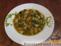 Фото к рецепту: Грибной суп с чечевицей