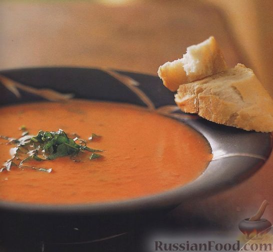 Рецепт Томатный суп-пюре с базиликом