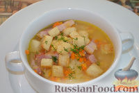 Фото приготовления рецепта: Гороховый суп с копченой грудинкой - шаг №6