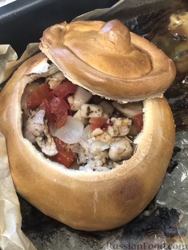 Рецепт: Жаркое в горшочке из теста на RussianFood.com