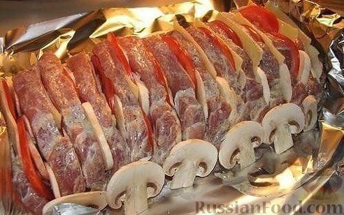 Рецепт Мясо "Гармошка"