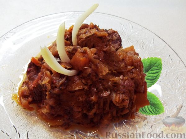 Рецепт Рагу из мяса с овощами и зеленью