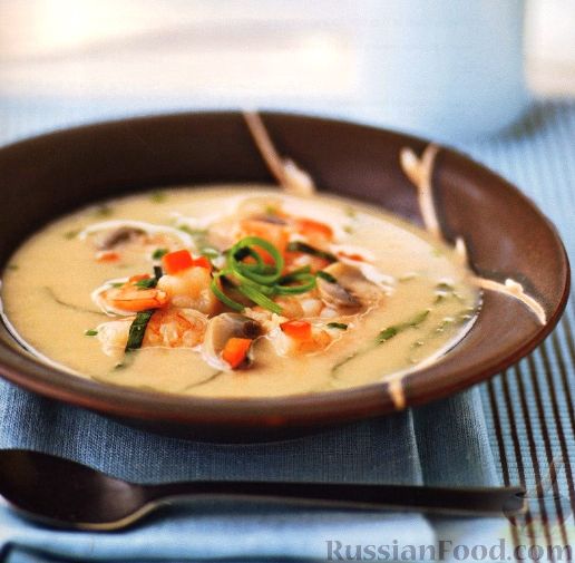 Рецепт Пряный суп с креветками