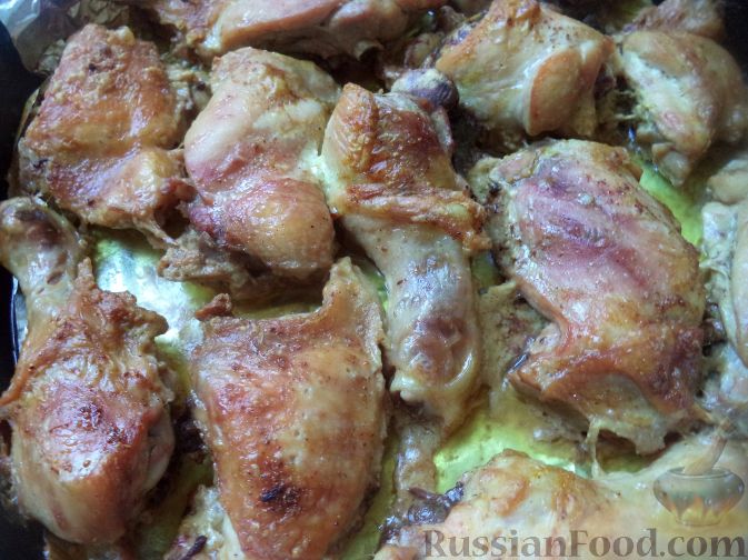 Рецепт Запеченная курица в сливочном соусе