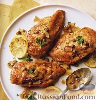Фото к рецепту: Жареное куриное филе с лимонным соусом