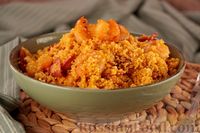 Фото к рецепту: Кускус с креветками и колбасой