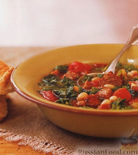 Рецепт Фасолевый суп с копчеными колбасками