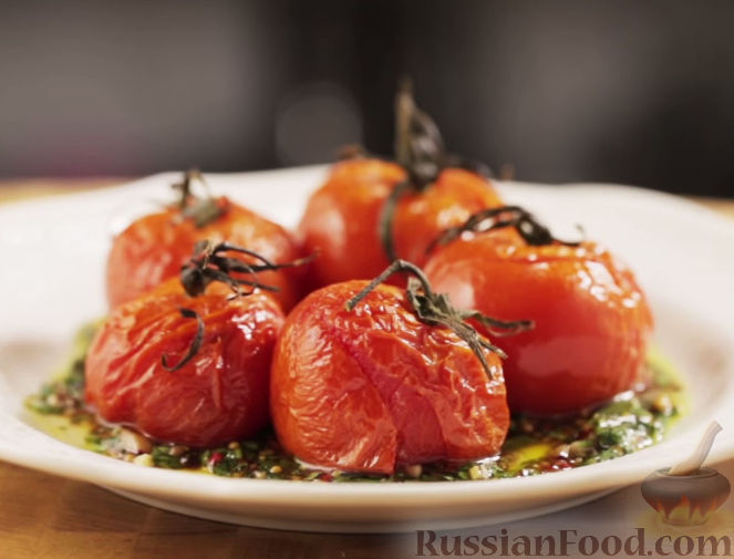 Рецепт Печеные помидоры с соусом "Чимичурри"