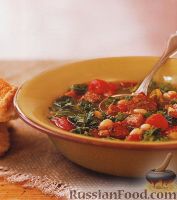 Фото к рецепту: Фасолевый суп с копчеными колбасками