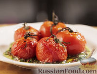Фото к рецепту: Печеные помидоры с соусом "Чимичурри"