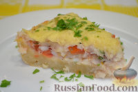 Фото к рецепту: Рыбный пирог с сыром