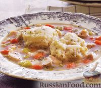 Фото к рецепту: Куриный суп с галушками