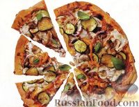 Фото к рецепту: Пицца с цуккини и грибами