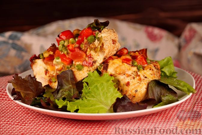 Рецепт: Кармашки из куриного филе с овощами и сыром (в духовке) на ...