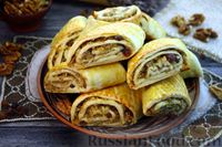 Фото к рецепту: Гата с яблоками, изюмом и орехами