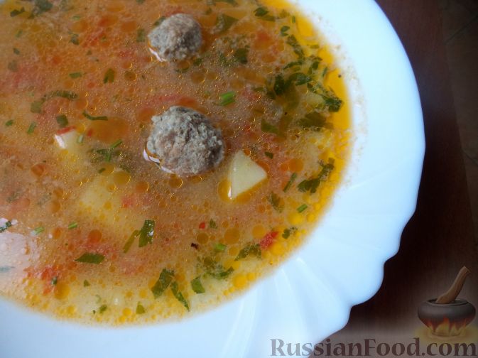 Рецепт Летний суп с фрикадельками