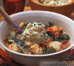 Рецепт Суп из трески и шпината