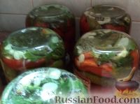 Фото приготовления рецепта: Овощное ассорти на зиму - шаг №11