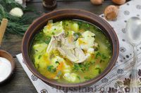 Фото к рецепту: Куриный суп с клёцками на сметане