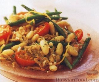 Рецепт Фасолевый салат с тунцом и помидорами
