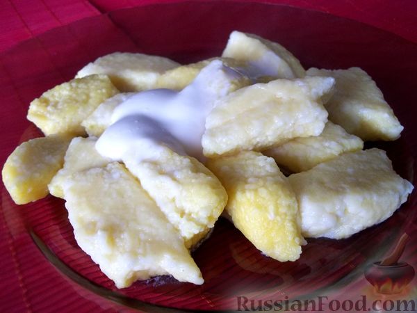 Рецепт Ленивые вареники с бананом