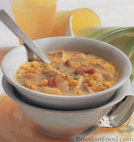 Рецепт Куриный суп с фасолью и кукурузой