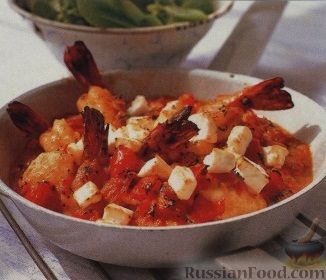 Рецепт Креветки, запеченные в томатном соусе
