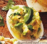 Фото к рецепту: Закусочные яйца по-мексикански