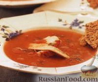 Фото к рецепту: Суп из морепродуктов на томатном бульоне