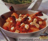 Фото к рецепту: Креветки, запеченные в томатном соусе