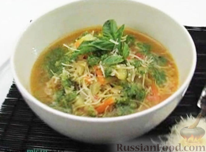 Рецепт Овощной суп с песто