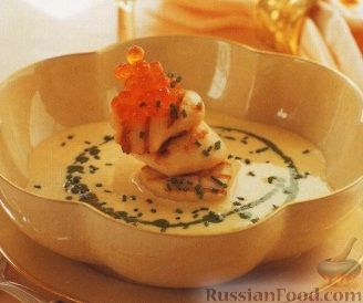 Рецепт Сливочный суп с морскими гребешками