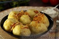 Фото к рецепту: Польские картофельные кнедлики с мясной начинкой