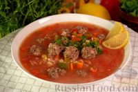 Фото к рецепту: Чорба с фрикадельками, рисом и овощами