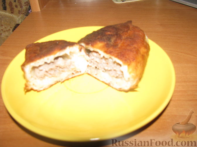 Жареные пирожки с мясом, 2 рецепта (тесто на кефире и на дрожжах)