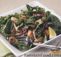 Фото к рецепту: Салат из шпината и бекона