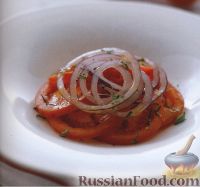 Фото к рецепту: Салат из помидоров и красного лука