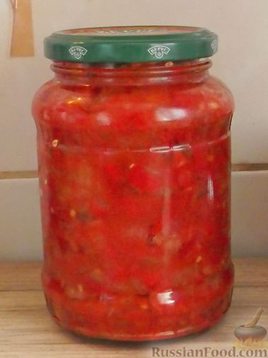 Рецепт Икра из перца с луком и помидорами
