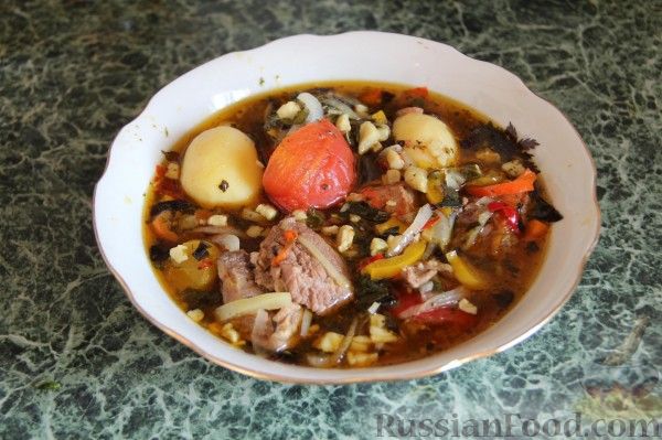 Рецепт: Татарский суп-лапша Токмач