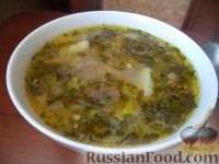 Фото к рецепту: Постный грибной суп с фасолью