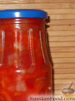 Фото к рецепту: Лечо из перца с помидорами и луком