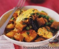 Фото к рецепту: Пряное рагу из картофеля, баклажанов и рыбы