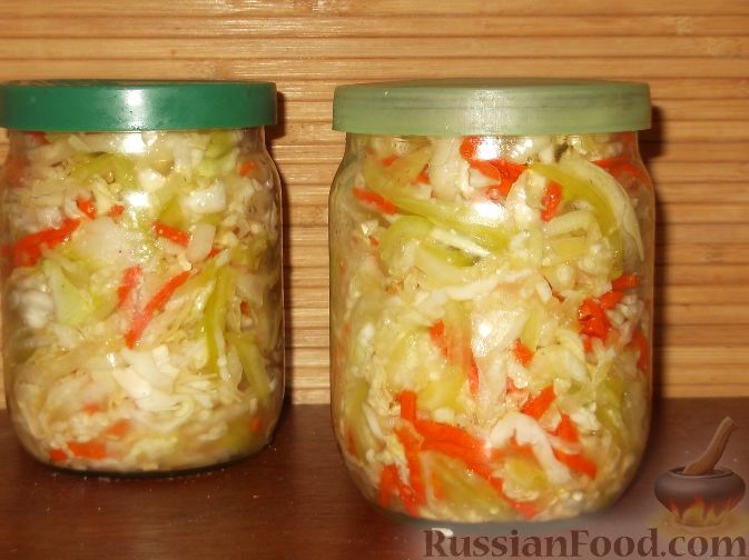 Вариант 1. Салат из капусты на зиму пошаговый рецепт с фото
