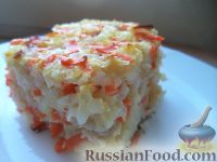 Фото к рецепту: Запеканка из моркови, яблок и риса