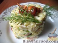 Фото к рецепту: Грибной салат «Нежность»
