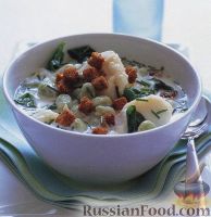 Фото к рецепту: Суп с рыбой и садовыми бобами