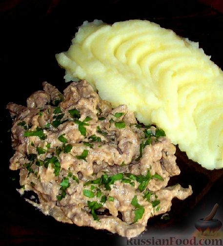 Бефстроганов из говядины: пошаговый рецепт с фото, как приготовить бефстроганов с гречкой