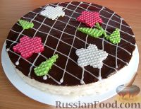 Фото к рецепту: Красивый торт из вафель со сгущенкой