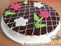 Фото приготовления рецепта: Красивый торт из вафель со сгущенкой - шаг №5